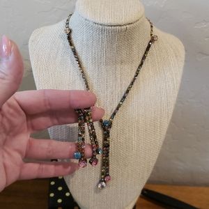 Rhinestone Rainbow Necklace & Earrings